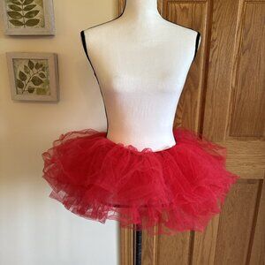 Costume Tutu Ballet Ruffle Ballet Red Tulle Skirt Adults Teens